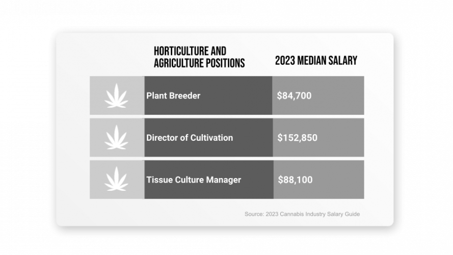 Horticulture and agriculture position salaries
